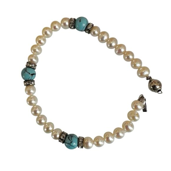 Danbury Mint Freshwater Pearl Bracelet • Sterling 925 Clasp - Picture 7 of 10